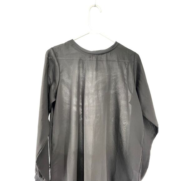 A'Nue Ligne Sheer Black Long Sleeve Blouse Women's Size Medium - Picture 2 of 5